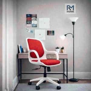 RM HOME Sharko Fabric Medium Back Red Ergonomic Chair