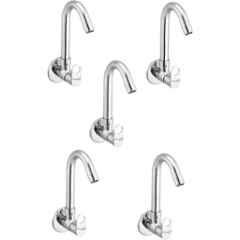 Prestige Prime Brass Chrome Finish Sink Cock with Wall Flange (Pack of 5)