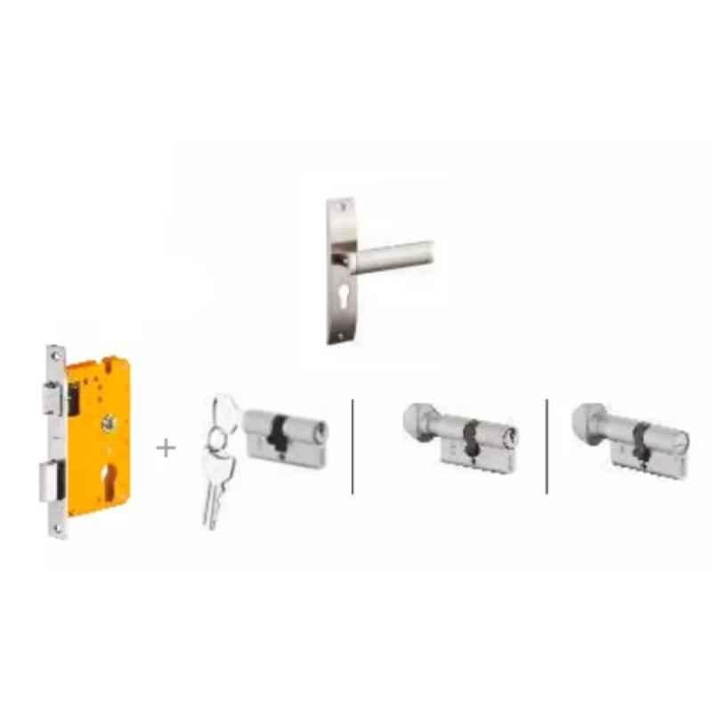Dorset Dave HL DAV 8 inch Stainless Steel Lock Set with Knob & 70mm Key Cylinder (Pack of 3)