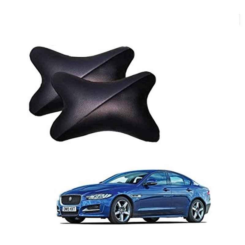 Kozdiko 2 Pcs Memory Foam Grey & Black Car Neck Rest Cushion Pillow Set for Jaguar XE