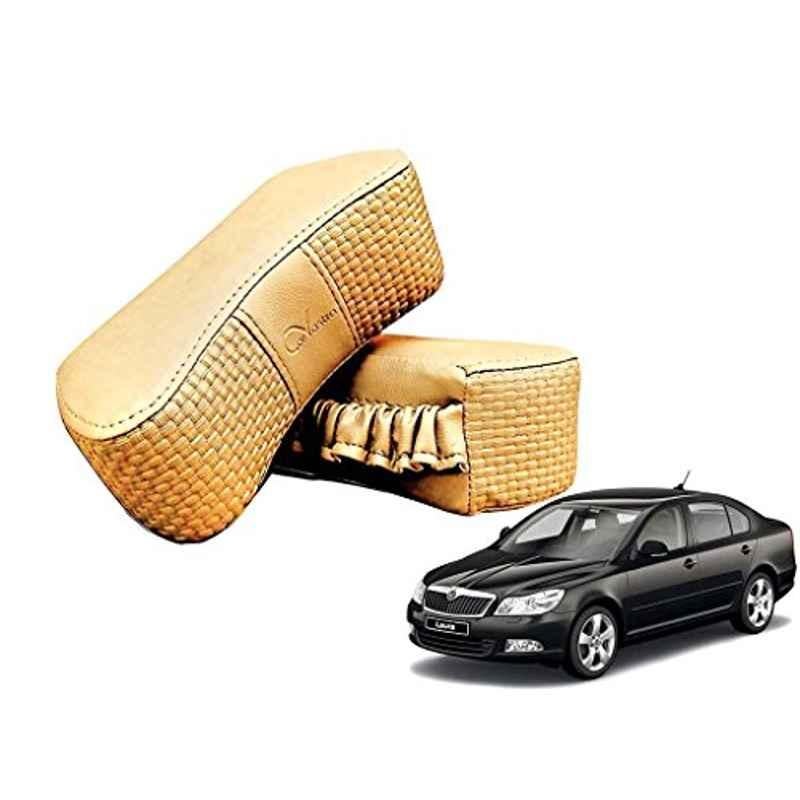 Kozdiko 2 Pcs Memory Foam Beige Luxurious Neck Rest Set for Skoda Laura, koz_14178
