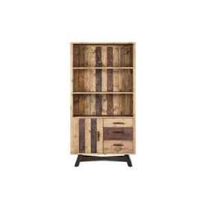 The Attic 100x35x195cm Recycled Wood Natural Retro Bookshelf, KL-1855