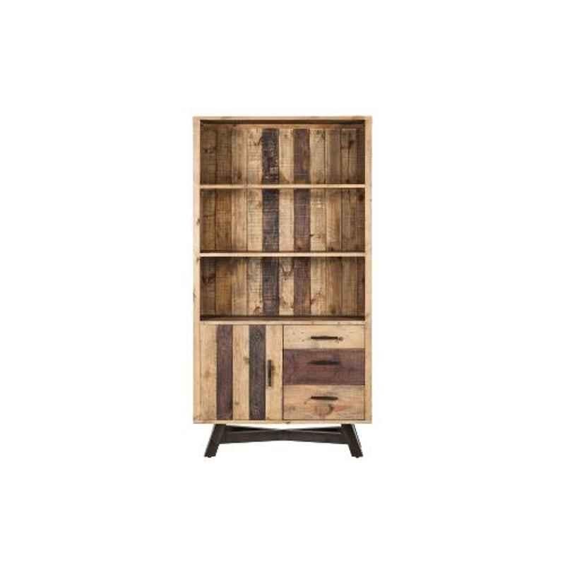 The Attic 100x35x195cm Recycled Wood Natural Retro Bookshelf, KL-1855