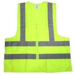 SSWW 150 GSM Green Polyester & Mesh Fabric Fine Quality Jacket with 2 inch Net Reflective Tape (Pack of 50)