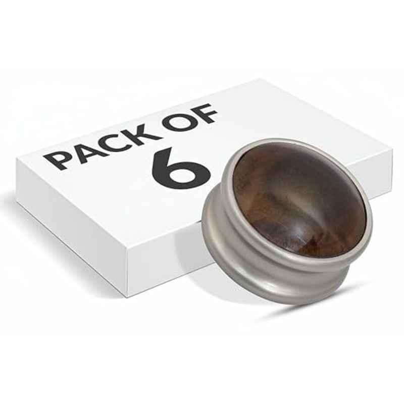 Plantex Knobs for Drawers/Drawer Knobs/Round Knobs for Cabinets/Pull-Push Knob for Kitchen/Bedroom Drawer (Pack of 6) Satin