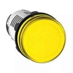 Schneider Electric Harmony 230V Yellow Round Direct Integral LED Pilot Lamp with Smooth Lens, XB7EV05MPN