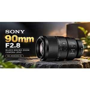 Sony SEL90M28G 90mm F2.8 Black Macro Zoom Camera Lens, SEL90M28G/Q