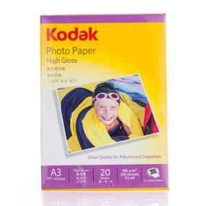 Kodak 20 Sheets 180GSM A3 White Glossy Photo Paper, 818003G