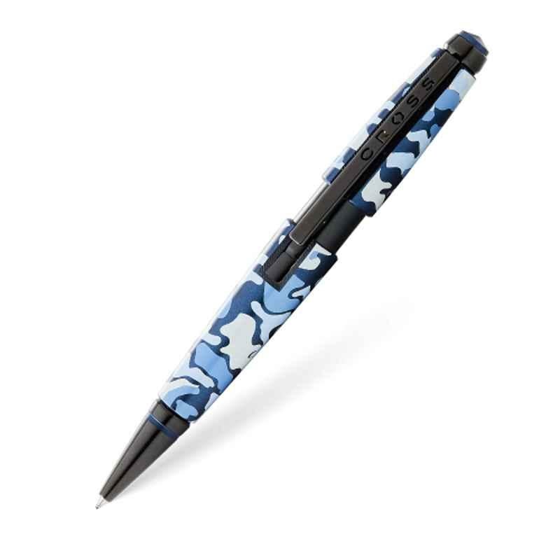 Cross Edge Black Gel Ink Blue Camouflage Roller Ball Pen, AT0555-15