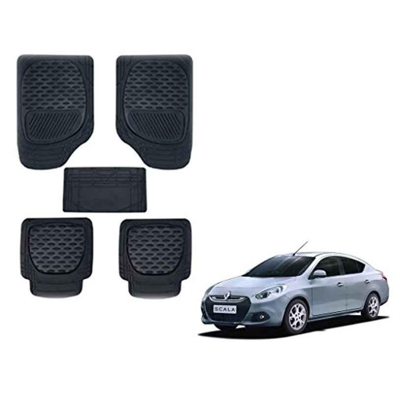 Kozdiko 6255TW 5 Pcs PVC & Rubber Black Car Mat Set for Renault Scala