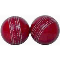 HHS Sports Red Standard Cricket Leather Synthetic Ball (Pack of 2)