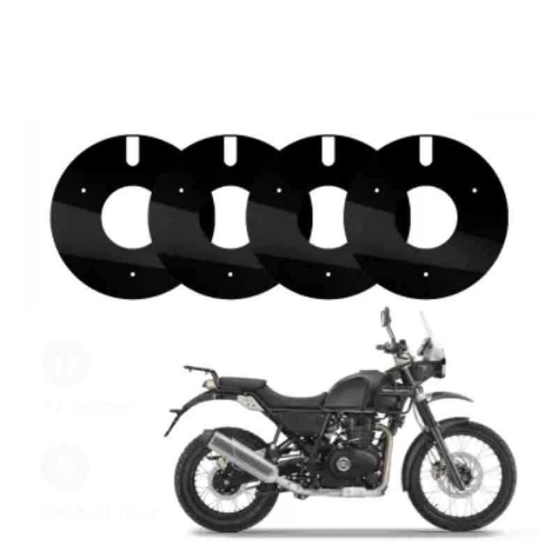 RA Accessories 4 Pcs 17 inch Acrylic Black Bike Wheel Cover Set for Royal Enfield Himalayan, RAA9GCAF