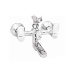 Somany Thistle Brass Chrome Finish Wall Mixer with Crutch, 272201140021
