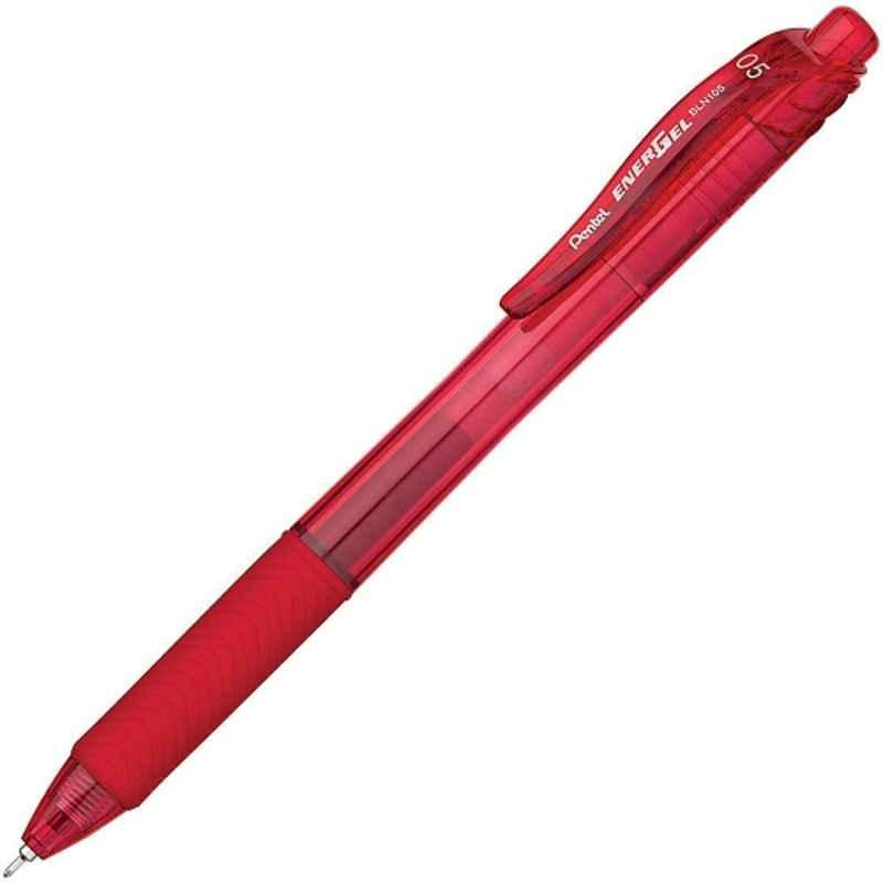 Pentel Energel-X 0.5mm Red Needle Tip Retractable Pen, PE-BLN105-BH (Pack of 12)