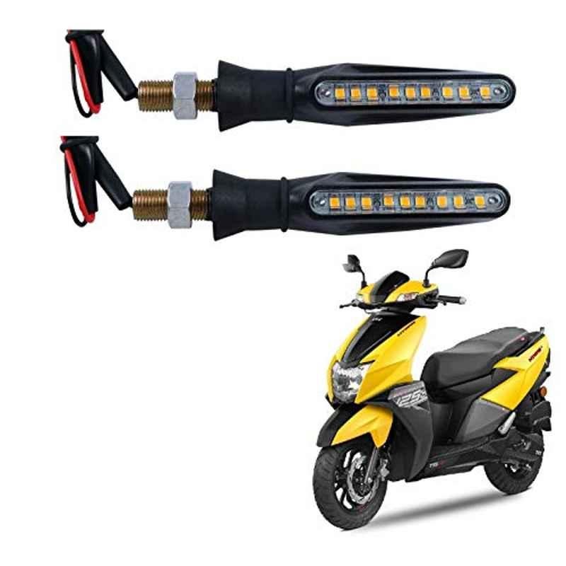 Kozdiko 4 Pcs Plastic Front & Rear Side Sleek Yellow Bike Indicator Set for TVS NTORQ 125
