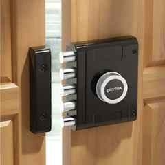 Plantex Stainless Steel Door Cylinder Lock/Main Door Deadbolt Lock Five Bullets/Door Lock Set with 4 Pin Cylindrical Keys Penta, Black