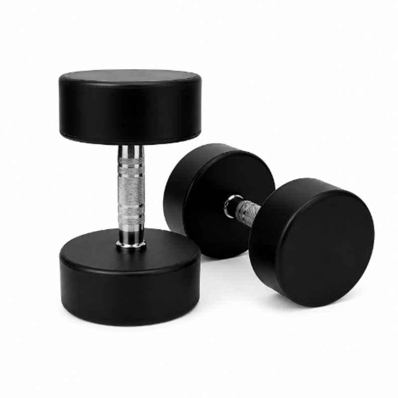 GYM24 Equipment NG-NR 15kg Rubber Black Dumbbell