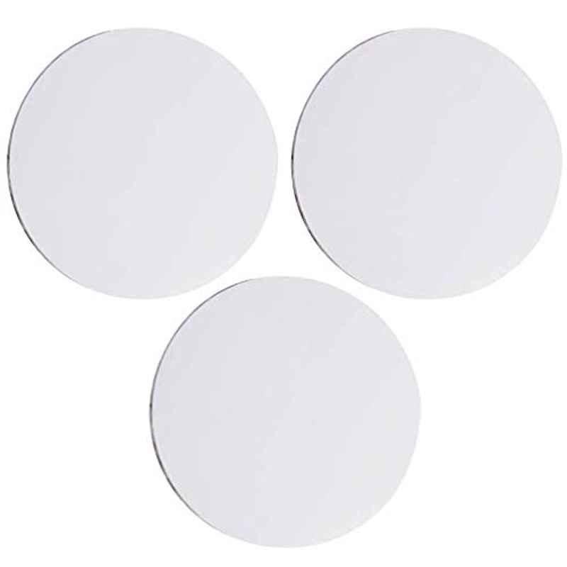 20cm White Round Panel Art Canvas Board (Pack of 3)
