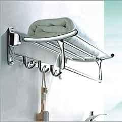 Plantex Stainless Steel Bathroom Towel Hanger/Folding Towel Rack/Towel Stand/Towel Rod/Bathroom Accessories (Pack of 16) 18 inch -Chrome
