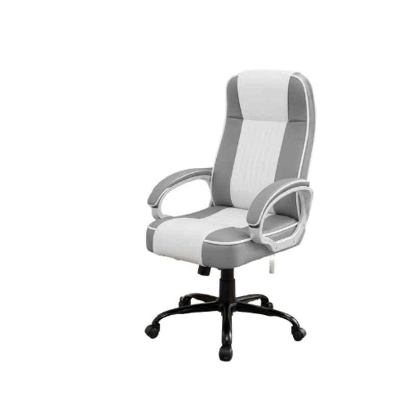 Aayra Platinum Bonded Leather & Leatherette White & Grey High Back Armrest Executive Office Chair, URBAN COMFORT