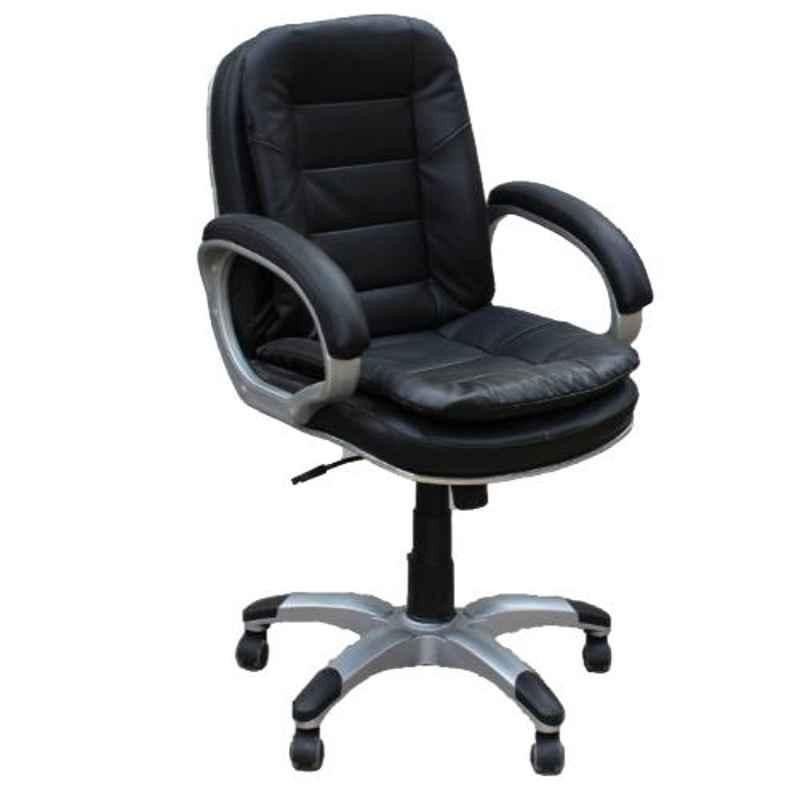 Arko Black Medium Steel Medium Back Adjustable Central Tilt Executive Chair, 893 A