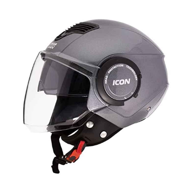 Studds Icon Plastic Black Open Face Helmet, SHI, Size: XL