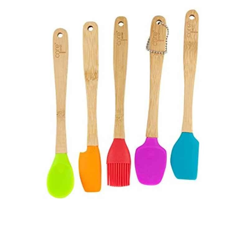 Bamboo & Silicone Assorted Mini Utensil, (Pack of 5)