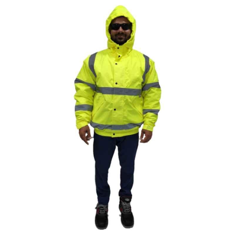 Taha Polyester Flor Green Bomber Jacket, GL-04, Size: L