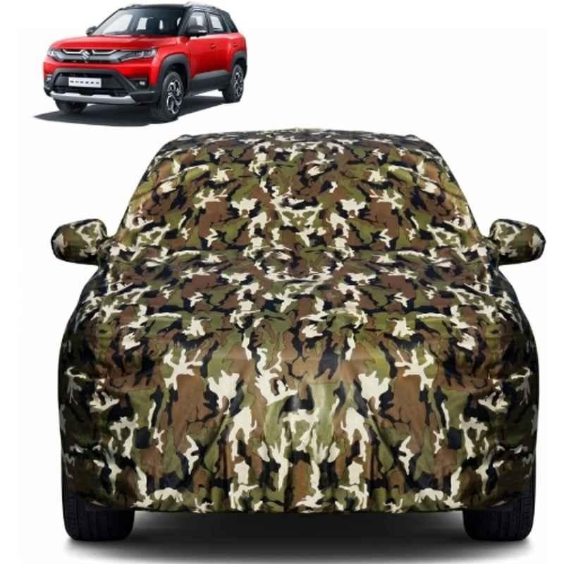 Allextreme Polyester Multicolour Camouflage Car Body Cover with Mirror Pocket for Maruti Brezza All Model & Years 2016-2025, PV_VLSV10