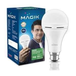 Magik Savio 9W 6500K B22 Cool White Emergency LED Bulb, LUSV009C1890