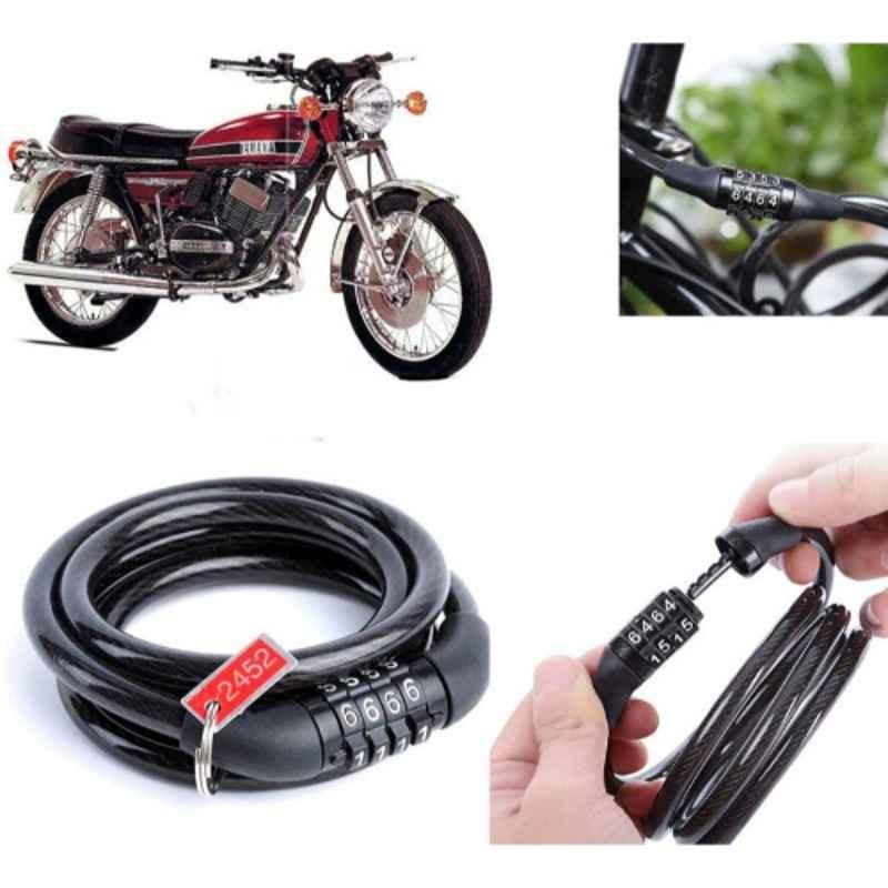 Auto Pearl PVC & Plastic Black Combination Cable Lock for RD 350