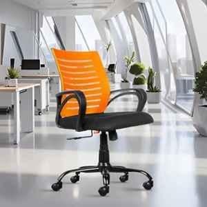 Rose Elite Mesh Orange & Black Medium Back Ergonomic Chair