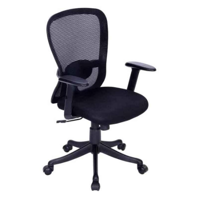 Evok Caden Nylon & PU Black Mid Back Office Chair, FFOFOCMNMTBL69258D