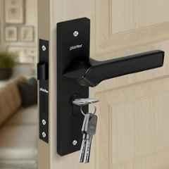 Plantex Heavy-Duty Door Lock/Door Handle Set with 3 Years of Warranty/Mortise Lock with 3 Keys, Brass Lockbody & Cylinder 8133 DC-Black & Z-Black