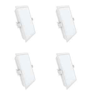 FYBROS Cube 8W Polycarbonate Cool White Square Sleek LED Panel Light, FLS5160D (Pack of 4)