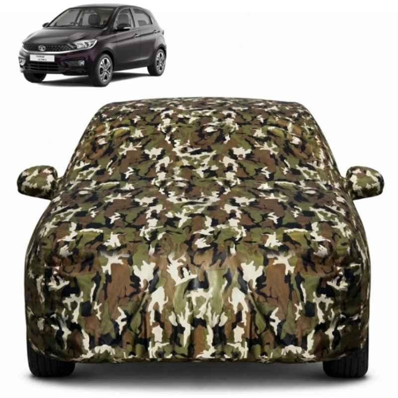 Allextreme Polyester Multicolour Camouflage Car Body Cover with Mirror Pocket for Tata Tiago All Model & Years (2016-2025), PV_VLSV04