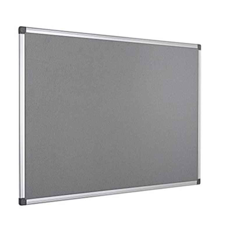 Bi-Office 120x90cm Grey Felt Aluminium Frame Notice Board, FA0542170