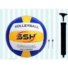 Kedarnath Traders SSH 18 Multicolour Soft Hand Stitched Pannel Volleyball with Pump (Pack of 2), Size: 4