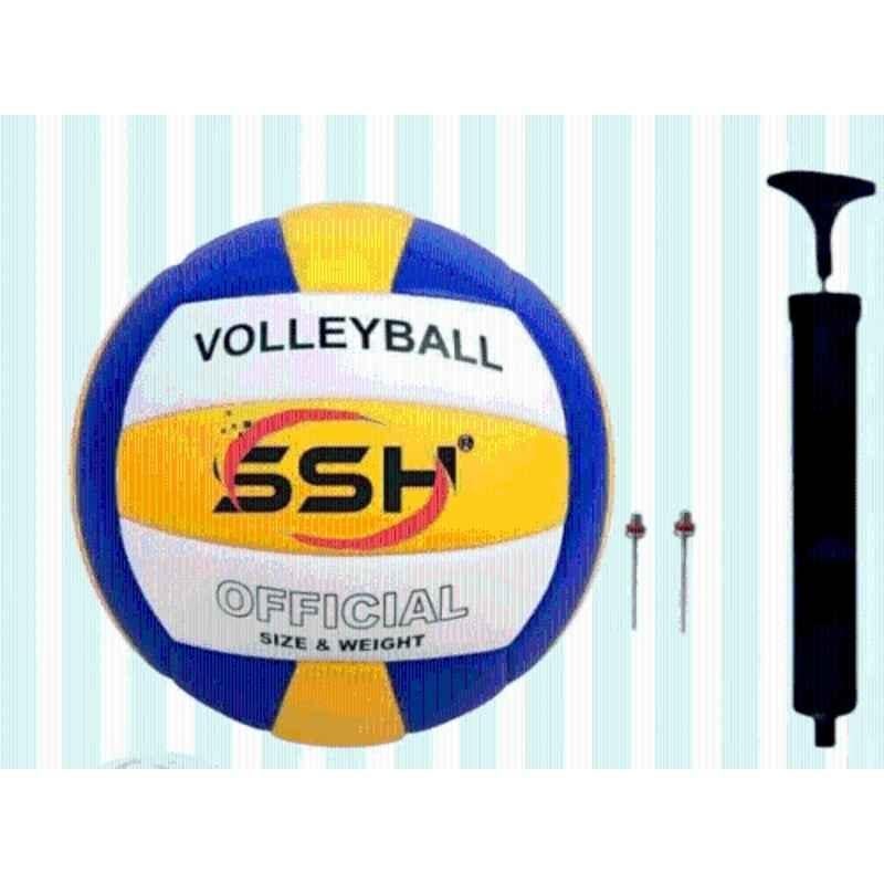 Kedarnath Traders SSH 18 Multicolour Soft Hand Stitched Pannel Volleyball with Pump (Pack of 2), Size: 4