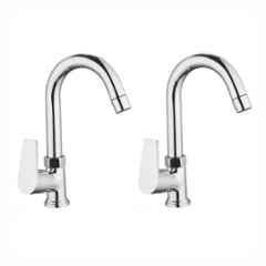 Fastgear Elixir Brass Chrome Finish Silver Sink Tap, FG1180 (Pack of 2)