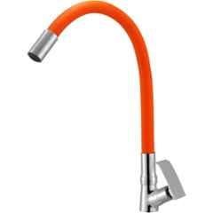 IRIS Qubix Brass Chrome Finish Orange Flexible Swan Neck Basin Tap