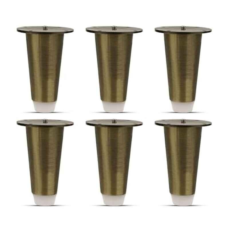 Plantex 4 inch Stainless Steel Antique Brass Sofa Legs with Rubber Grip (Pack of 6)