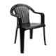 Italica Polypropylene Black Luxury Arm Chair, 9201-1