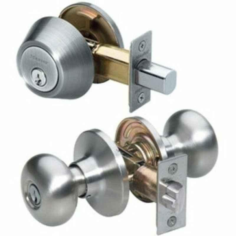 Master Lock 60-70mm Nickel Door Lock Knob, MLBCCO0615