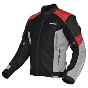 AllExtreme TURBO Mesh Fabric Neon Green & Blue Bike Riding Jacket with Armour Back Elbows, Shoulders Protection & Night Visibility Sticker for Men, Size: L