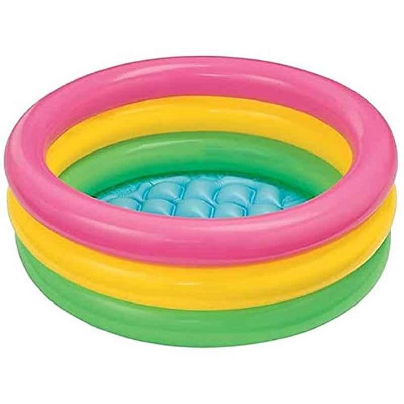 Rubik 110cm Multicolour 3 Rings Inflatable Swimming Pool for Kids
