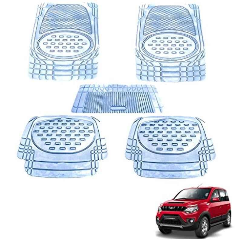 Kozdiko 5 Pcs 6605 PVC & Rubber Clear Car Foot Mat Set for Mahindra Nuvo Sport