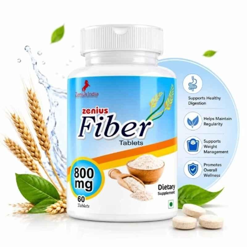 Zenius India 60 Pcs Fibre Tablet with Pea Fiber, Dietary Fibre, Protein, Carbohydrates & Natural Plant-Based Ingredients for Gut Health & Digestion Support
