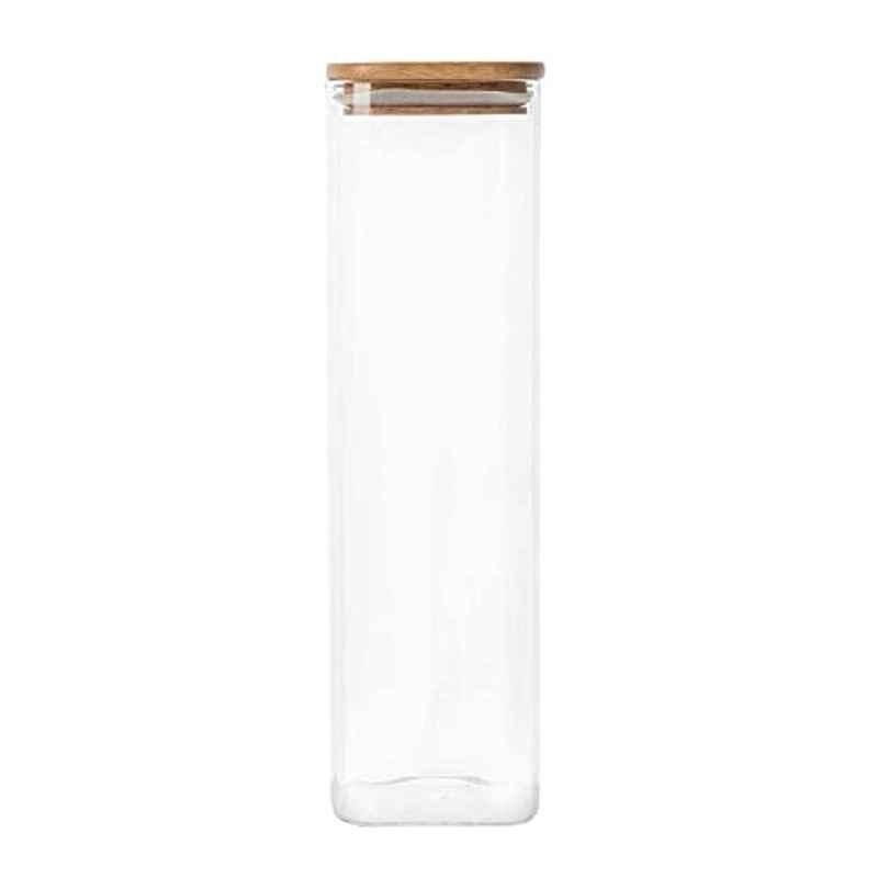 Little Label 1.75ml Tall Bamboo Square Storage Jar