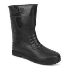 Foot Trends MG-D 11 inch PVC Black Safety Gumboot, Size: 6